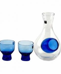 Blue 3 Piece Glass Cold Sake Set