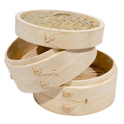 Classic Traditional Design Bamboo Steamer 3Pc Set