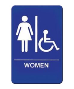 Winco SGN-651B 6 x 9" Women/Accessible Blue Sign