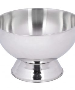 Winco SPB-35 14Qt. Mirror Finish Stainless Steel Punch Bowl/Handle Rings and