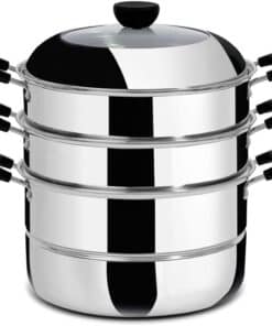 Joycook 3 Layer Stainless Steel Steamer Pot with Glass Lid - Mangvanusa