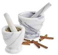 Alternative view of White Marble Mortar & Pestle - Mangvanusa