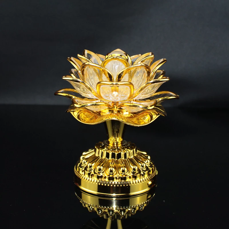 LED Lotus Buddhist Lamp 7 Colorful LED, Built 13 Buddhist Songs. Mangvanusa.com